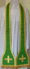 Green Roman French Style Spade End Preaching Stole
